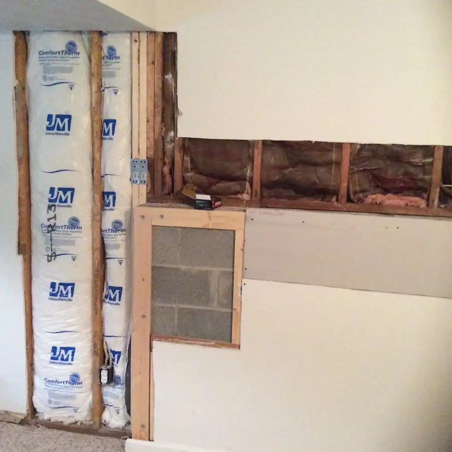 Wall insulation replacement during Basement Flood Cleanup in Millburn